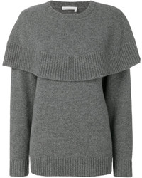 Pull surdimensionné en tricot gris Chloé