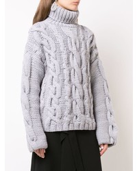 Pull surdimensionné en tricot gris Marina Moscone