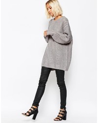 Pull surdimensionné en tricot gris Cheap Monday