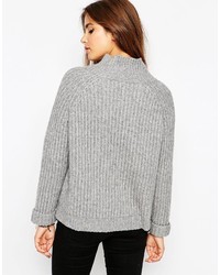 Pull surdimensionné en tricot gris Asos
