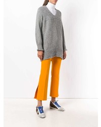 Pull surdimensionné en tricot gris Dondup