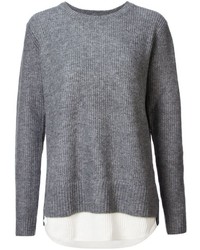 Pull surdimensionné en tricot gris Unif