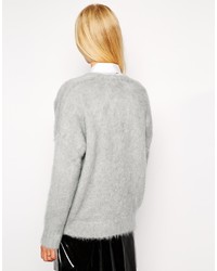Pull surdimensionné en tricot gris