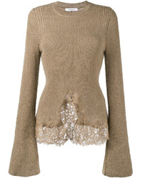 Pull surdimensionné en tricot marron clair Givenchy