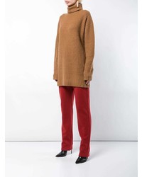 Pull surdimensionné en tricot marron clair Sally Lapointe