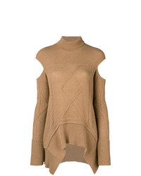 Pull surdimensionné en tricot marron clair Roberto Cavalli