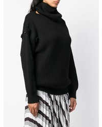 Pull surdimensionné en tricot noir Maison Flaneur