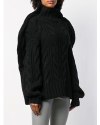 Pull surdimensionné en tricot noir Aalto