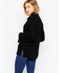 Pull surdimensionné en tricot noir Asos