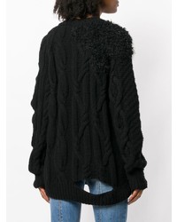 Pull surdimensionné en tricot noir Almaz