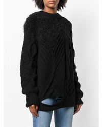 Pull surdimensionné en tricot noir Almaz