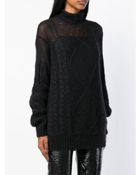 Pull surdimensionné en tricot noir Maison Margiela