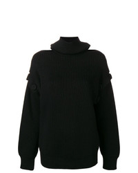 Pull surdimensionné en tricot noir Maison Flaneur