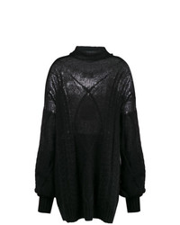 Pull surdimensionné en tricot noir Maison Margiela