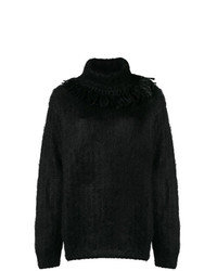 Pull surdimensionné en tricot noir Miu Miu
