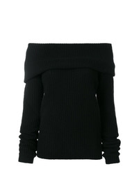 Pull surdimensionné en tricot noir MSGM