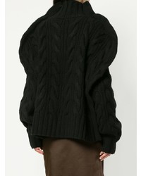 Pull surdimensionné en tricot noir Aalto