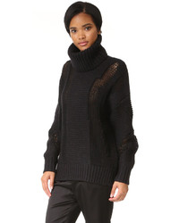 Pull surdimensionné en tricot noir DKNY