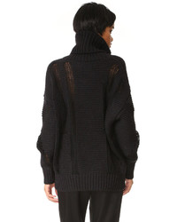 Pull surdimensionné en tricot noir DKNY
