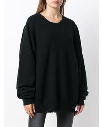 Pull surdimensionné en tricot noir Unravel Project