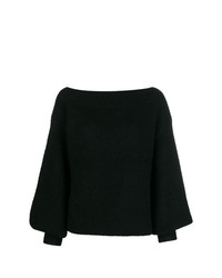 Pull surdimensionné en tricot noir Temperley London