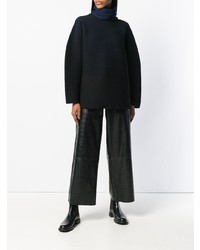 Pull surdimensionné en tricot noir Issey Miyake