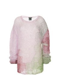 Pull surdimensionné en tricot rose Ann Demeulemeester