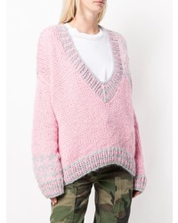 Pull surdimensionné en tricot rose Natasha Zinko