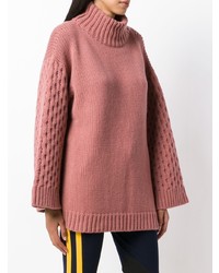 Pull surdimensionné en tricot rose Fine Edge