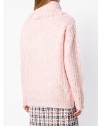 Pull surdimensionné en tricot rose Miu Miu