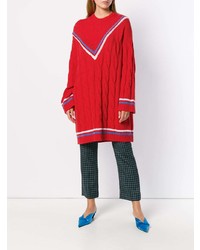 Pull surdimensionné en tricot rouge Vivetta