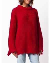 Pull surdimensionné en tricot rouge R13