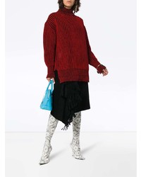 Pull surdimensionné en tricot rouge Balenciaga