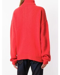 Pull surdimensionné en tricot rouge Diesel