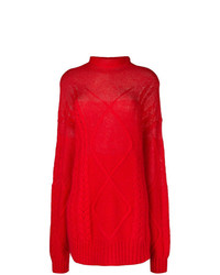 Pull surdimensionné en tricot rouge Maison Margiela
