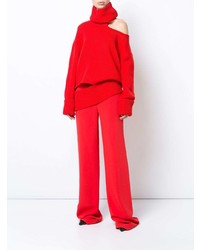 Pull surdimensionné en tricot rouge Monse