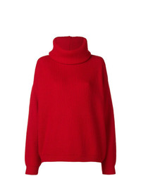 Pull surdimensionné en tricot rouge Opportuno
