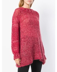 Pull surdimensionné en tricot rouge Twin-Set