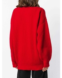 Pull surdimensionné en tricot rouge Department 5