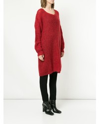 Pull surdimensionné en tricot rouge Uma Wang