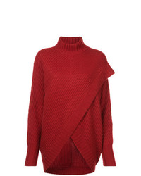 Pull surdimensionné en tricot rouge Sally Lapointe
