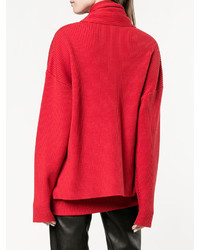 Pull surdimensionné en tricot rouge Balenciaga