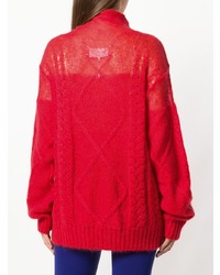 Pull surdimensionné en tricot rouge Maison Margiela