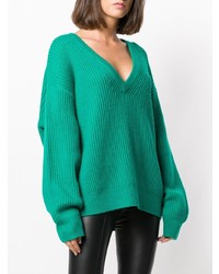 Pull surdimensionné en tricot vert IRO