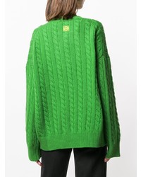 Pull surdimensionné en tricot vert Loewe