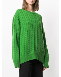 Pull surdimensionné en tricot vert Loewe