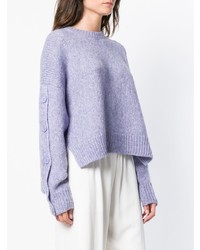 Pull surdimensionné en tricot violet clair Sport Max Code