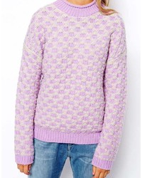 Pull surdimensionné en tricot violet clair Asos