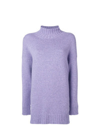 Pull surdimensionné en tricot violet clair Pringle Of Scotland
