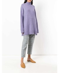 Pull surdimensionné en tricot violet clair Pringle Of Scotland